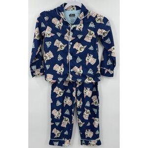 Disney Star Wars Baby Yoda Mandalorian Pajamas Sleepwear‎ Set Size XS 4/5